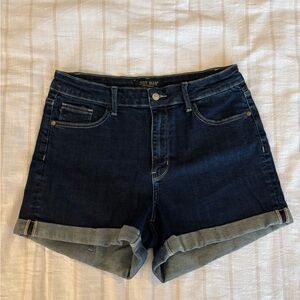 Judy Blue Women's Deep Indigo Cuffed Jean Shorts
